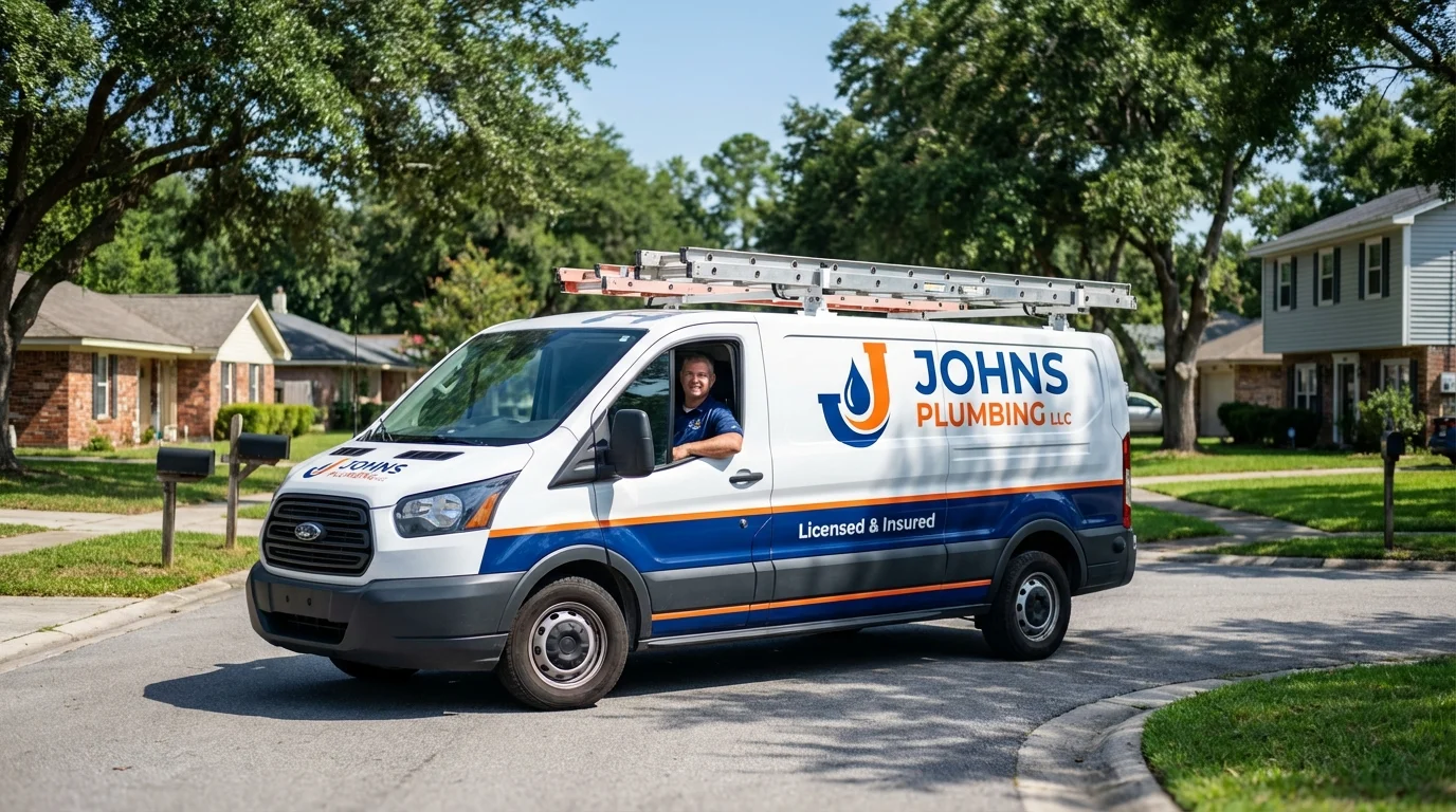 Johns Plumbing LLC service van in Rolesville, NC