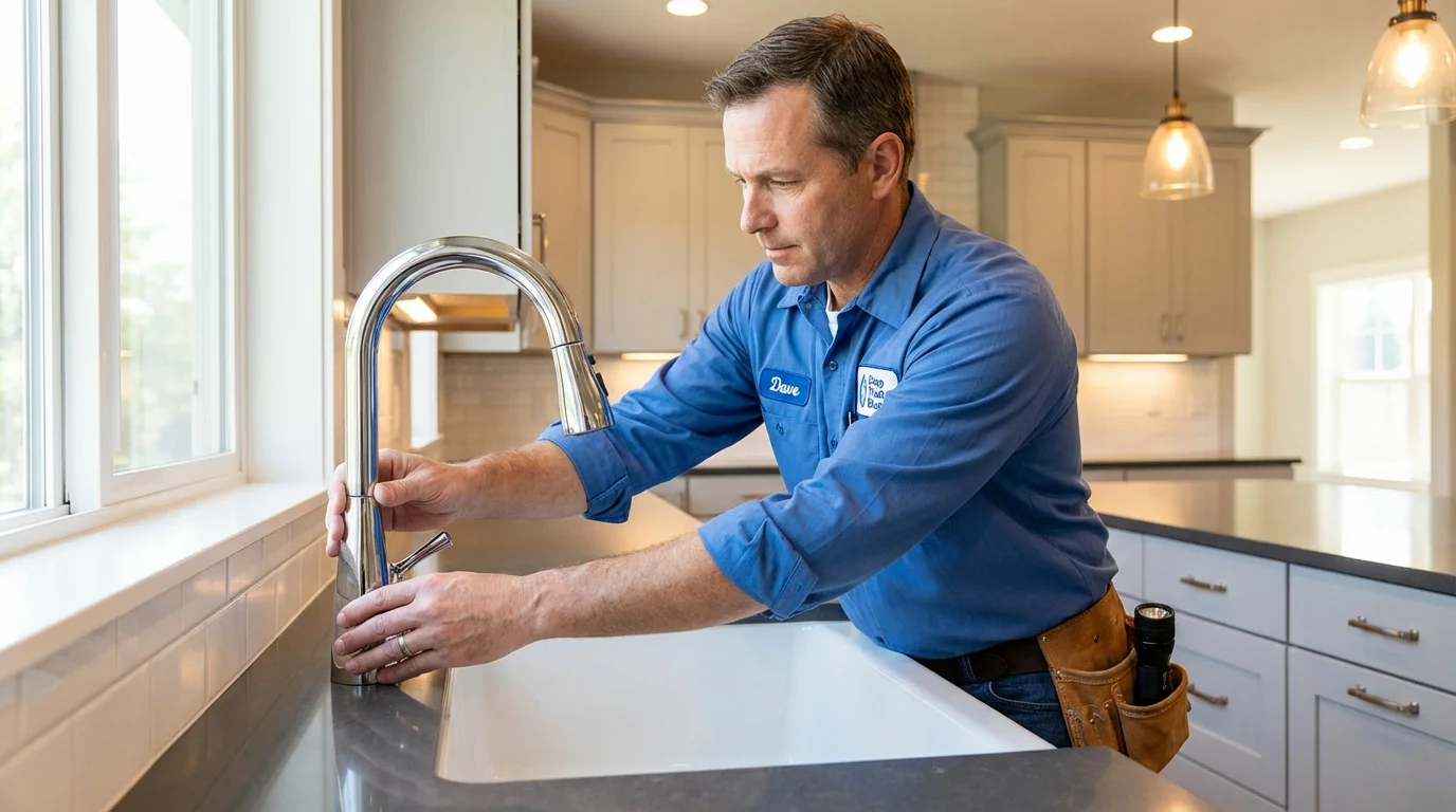 Kitchen faucet installation by Johns Plumbing LLC in Rolesville